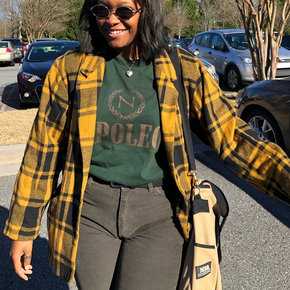 Vintage Yellow Plaid Blazer